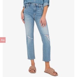 Kut From The Kloth Women’s High Rise Cropped Distressed Denim